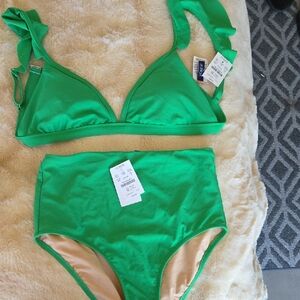 J. Crew Vibrant Green Bikini Set